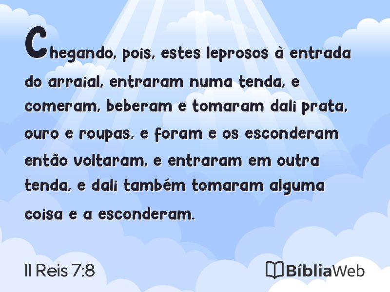 II Reis 7:8 em imagem para compartilhar