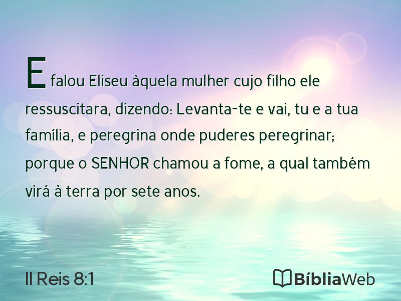 II Reis 8:1 em imagem para compartilhar