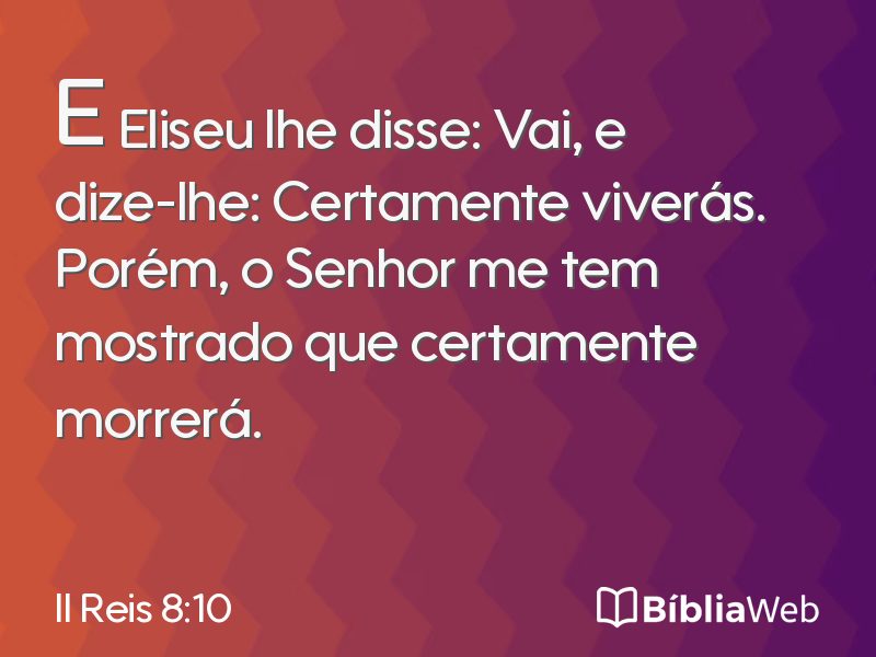 II Reis 8:10 em imagem para compartilhar