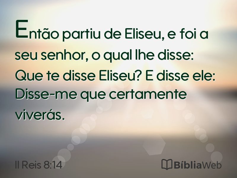 II Reis 8:14 em imagem para compartilhar