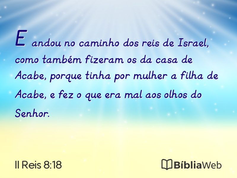 II Reis 8:18 em imagem para compartilhar