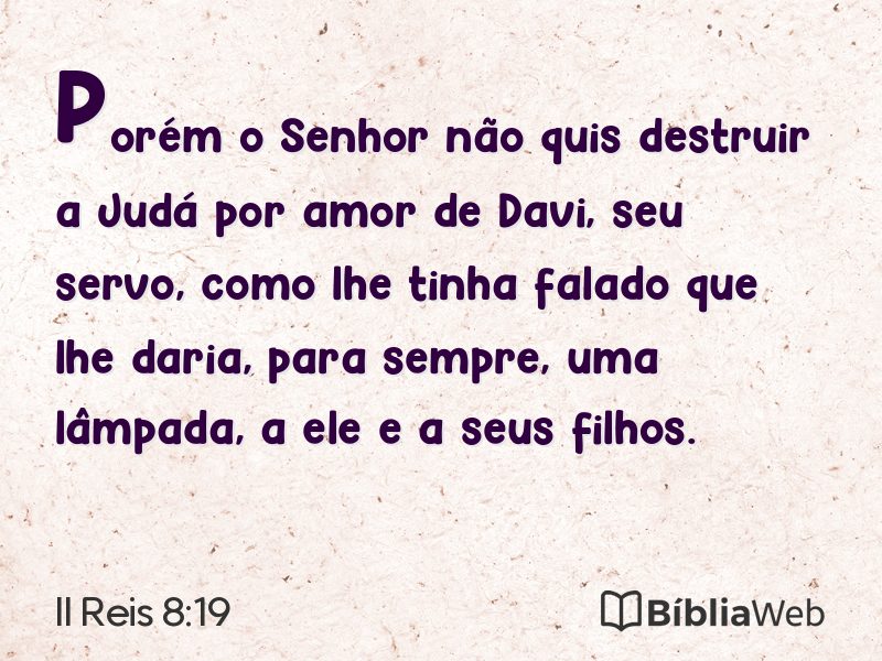 II Reis 8:19 em imagem para compartilhar