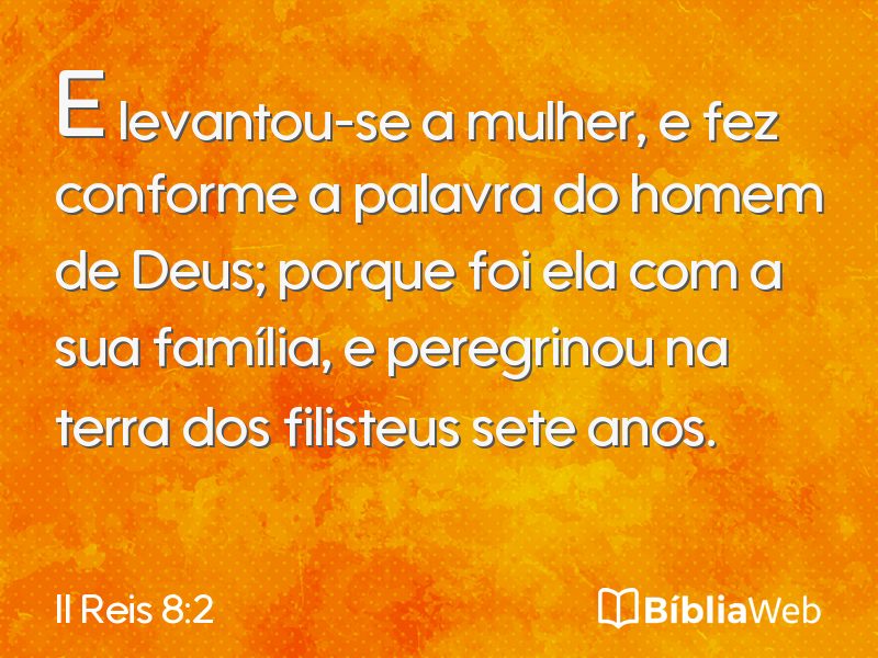 II Reis 8:2 em imagem para compartilhar