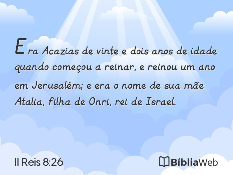 II Reis 8:26 em imagem para compartilhar