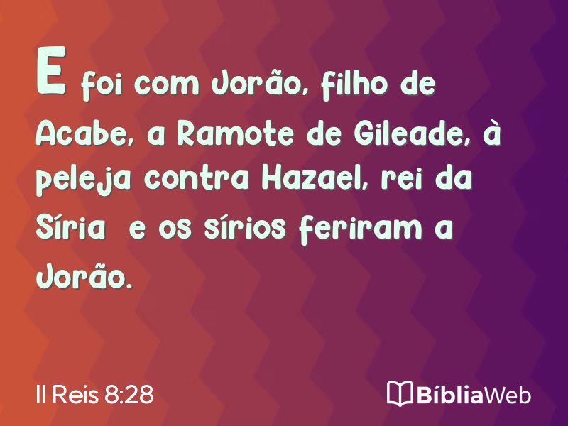 II Reis 8:28 em imagem para compartilhar