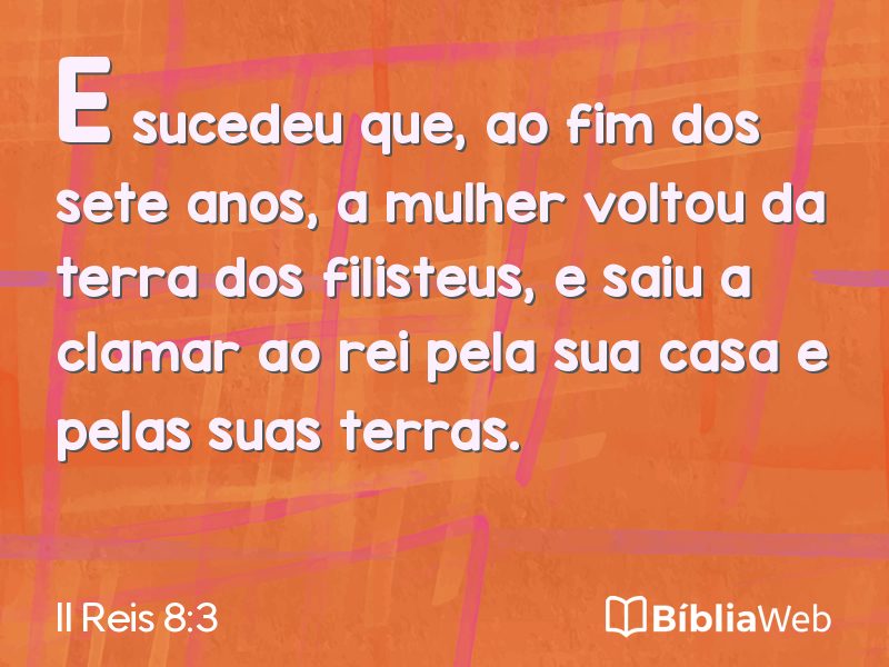 II Reis 8:3 em imagem para compartilhar
