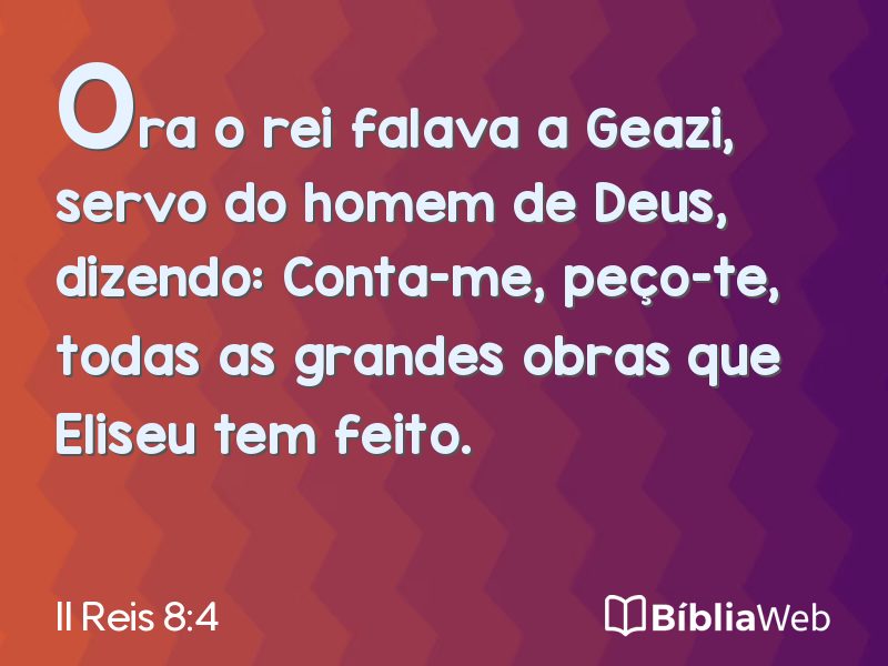 II Reis 8:4 em imagem para compartilhar