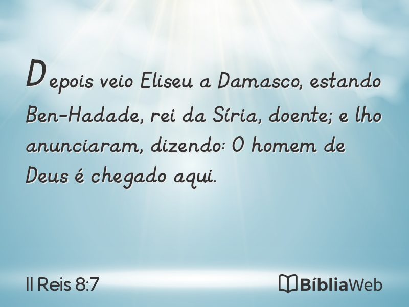 II Reis 8:7 em imagem para compartilhar