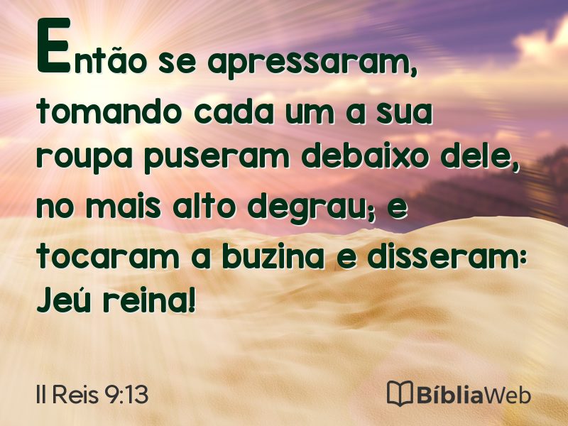 II Reis 9:13 em imagem para compartilhar