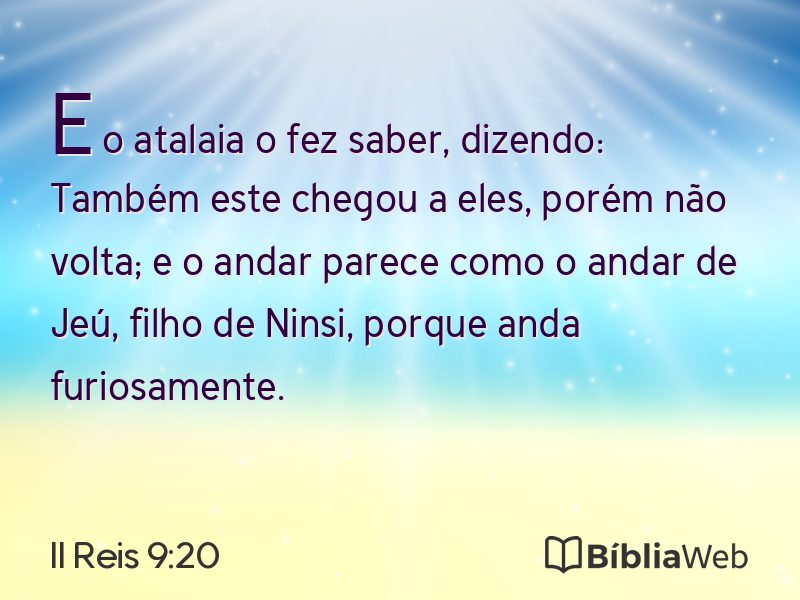 II Reis 9:20 em imagem para compartilhar