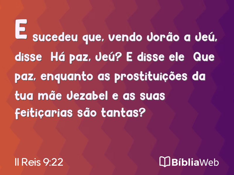 II Reis 9:22 em imagem para compartilhar