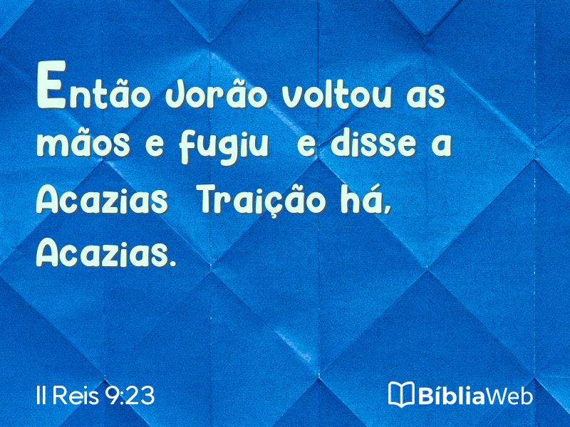 II Reis 9:23 em imagem para compartilhar