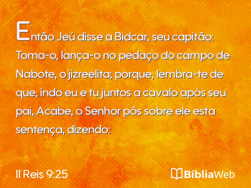 II Reis 9:25 em imagem para compartilhar