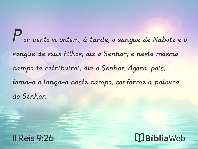 II Reis 9:26 em imagem para compartilhar