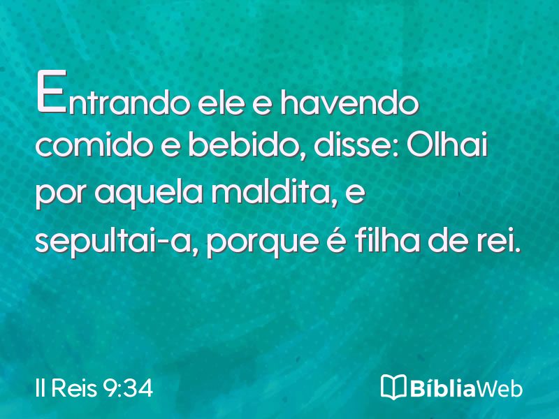 II Reis 9:34 em imagem para compartilhar