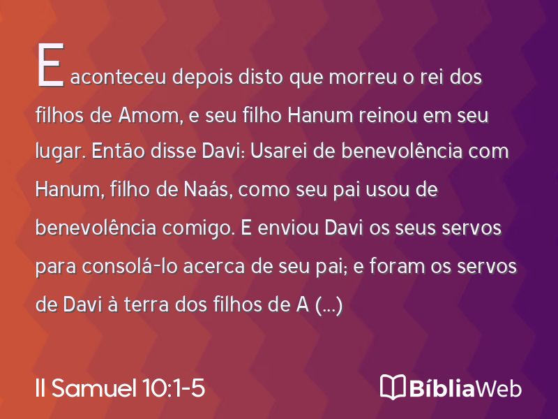 II Samuel 10:1-5 em imagem para compartilhar