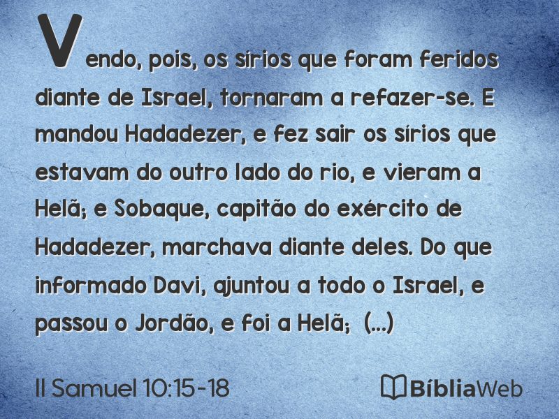 II Samuel 10:15-18 em imagem para compartilhar