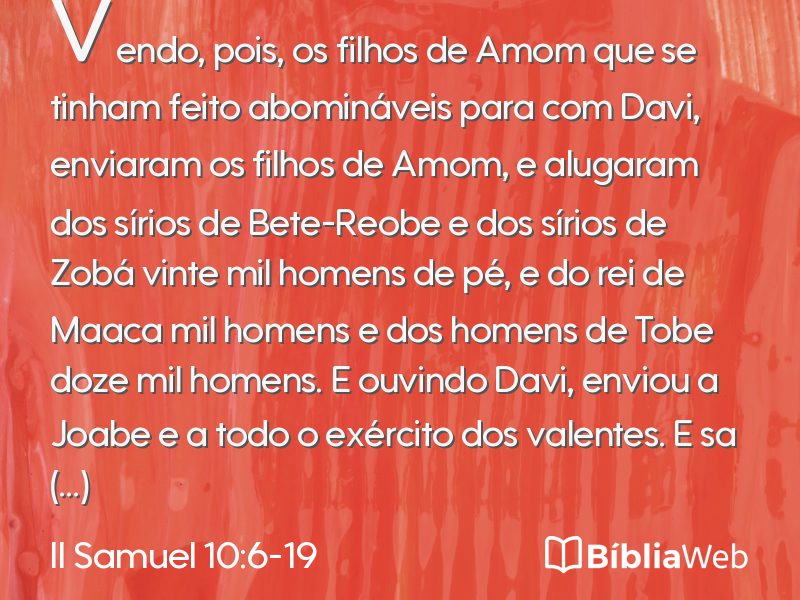 II Samuel 10:6-19 em imagem para compartilhar