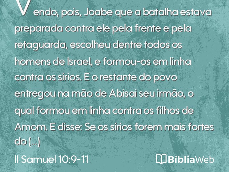 II Samuel 10:9-11 em imagem para compartilhar