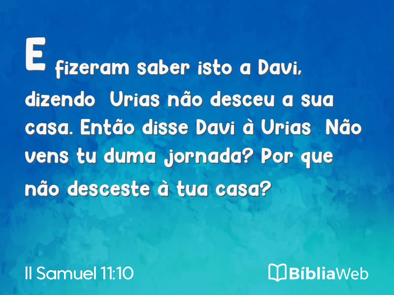 II Samuel 11:10 em imagem para compartilhar