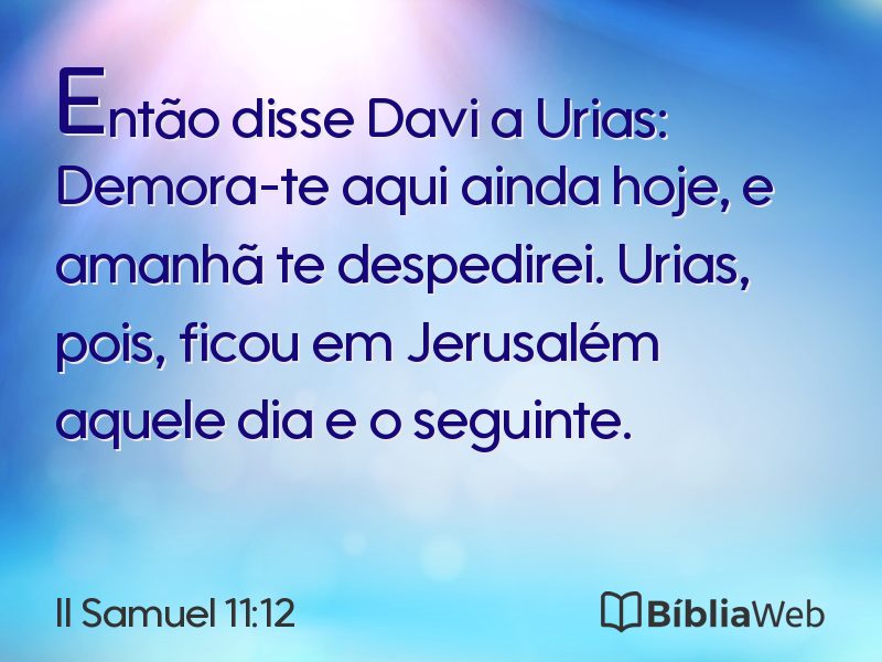 II Samuel 11:12 em imagem para compartilhar