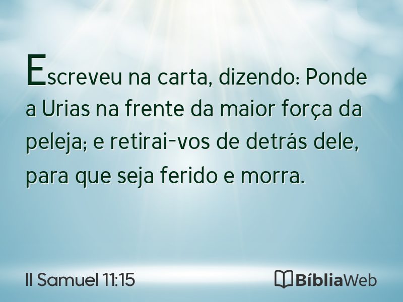 II Samuel 11:15 em imagem para compartilhar