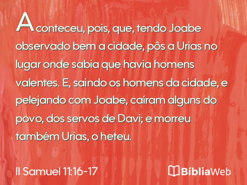 II Samuel 11:16-17 em imagem para compartilhar