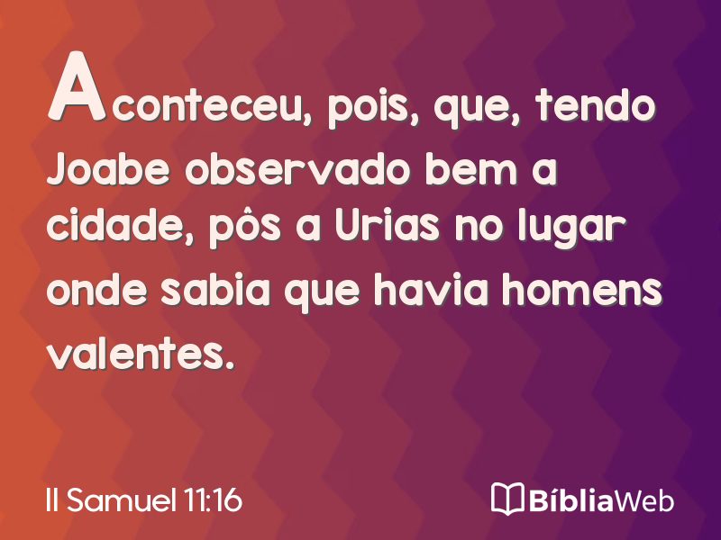II Samuel 11:16 em imagem para compartilhar