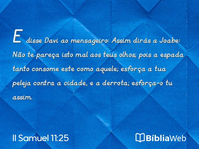 II Samuel 11:25 em imagem para compartilhar