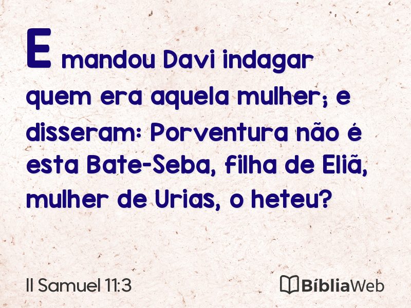 II Samuel 11:3 em imagem para compartilhar