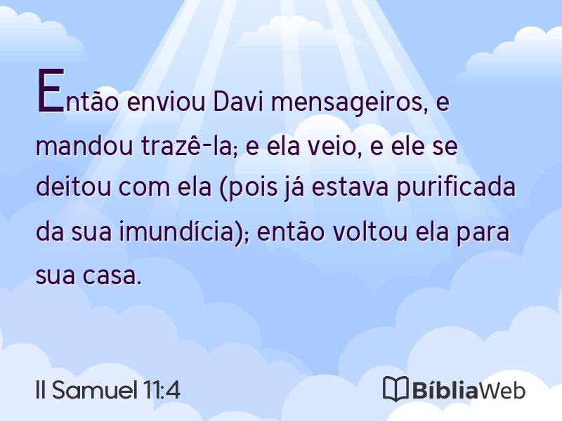 II Samuel 11:4 em imagem para compartilhar
