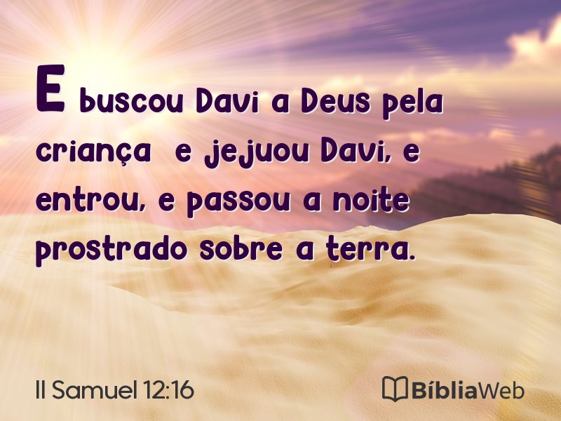 II Samuel 12:16 em imagem para compartilhar