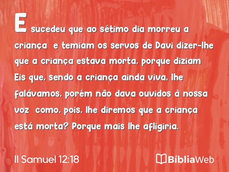 II Samuel 12:18 em imagem para compartilhar