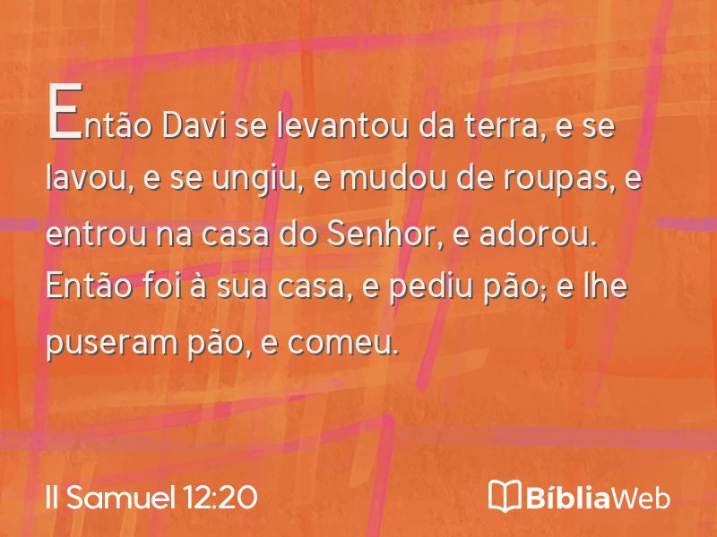 II Samuel 12:20 em imagem para compartilhar