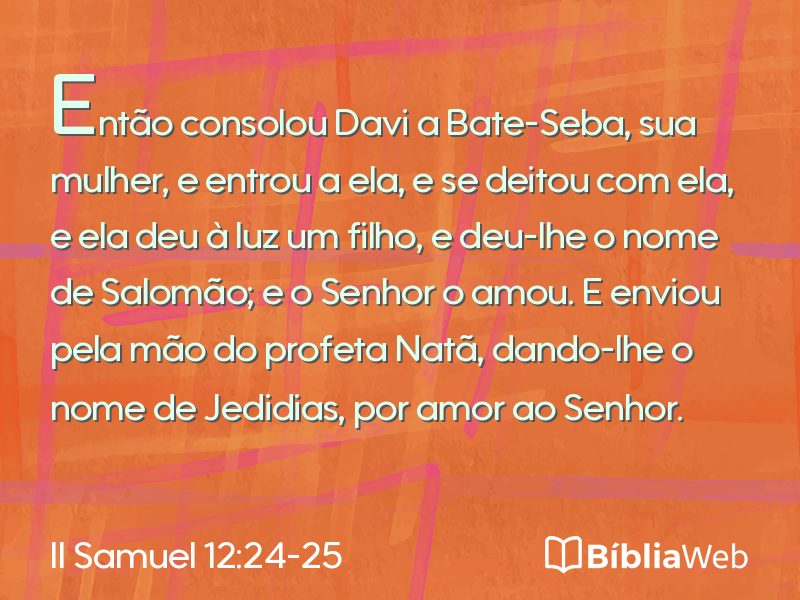 II Samuel 12:24-25 em imagem para compartilhar