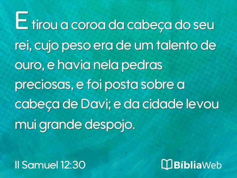 II Samuel 12:30 em imagem para compartilhar