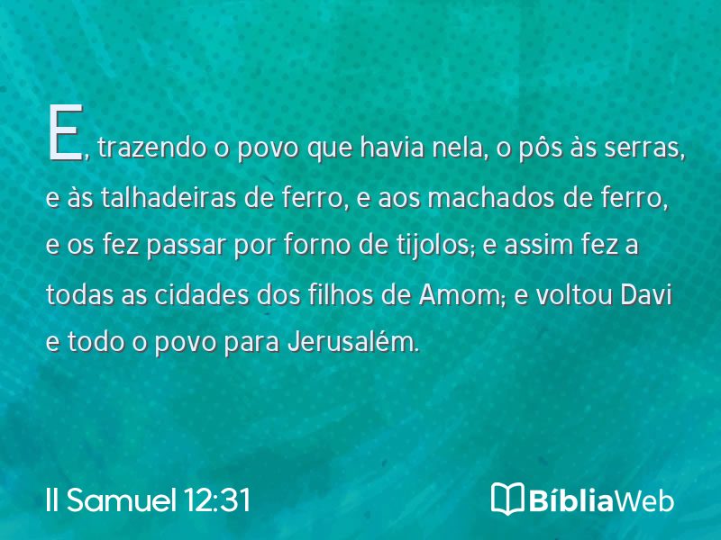 II Samuel 12:31 em imagem para compartilhar