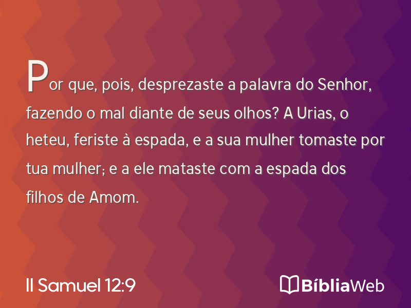 II Samuel 12:9 em imagem para compartilhar