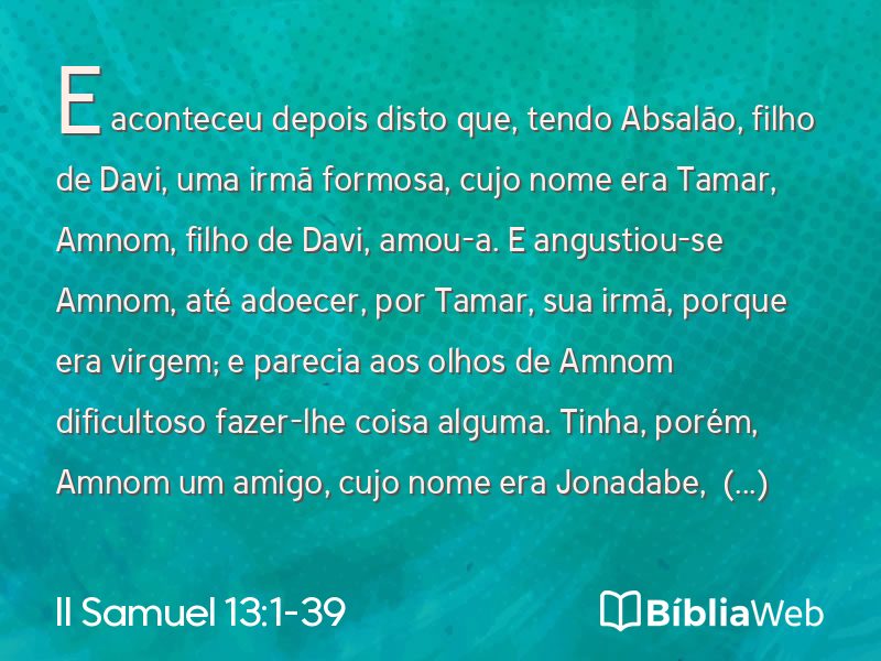 II Samuel 13:1-39 em imagem para compartilhar