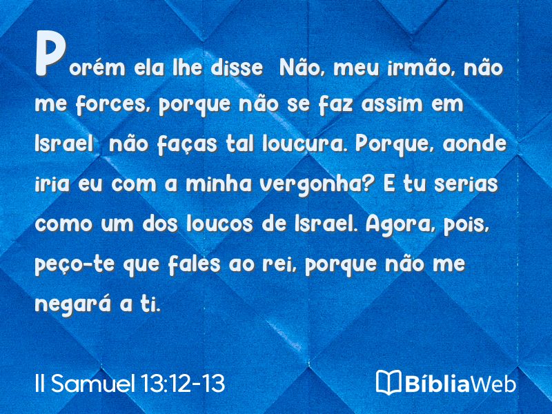 II Samuel 13:12-13 em imagem para compartilhar