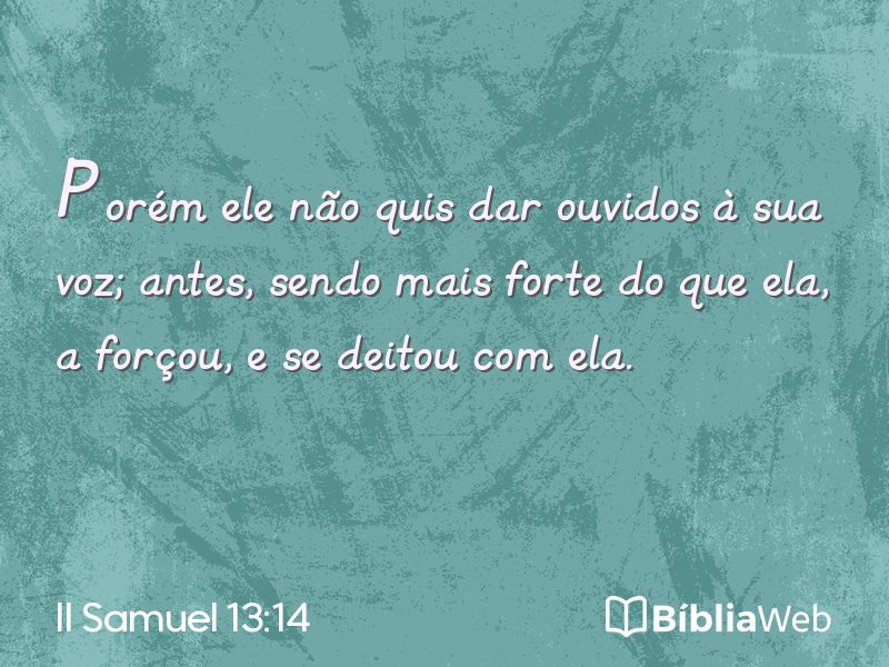 II Samuel 13:14 em imagem para compartilhar