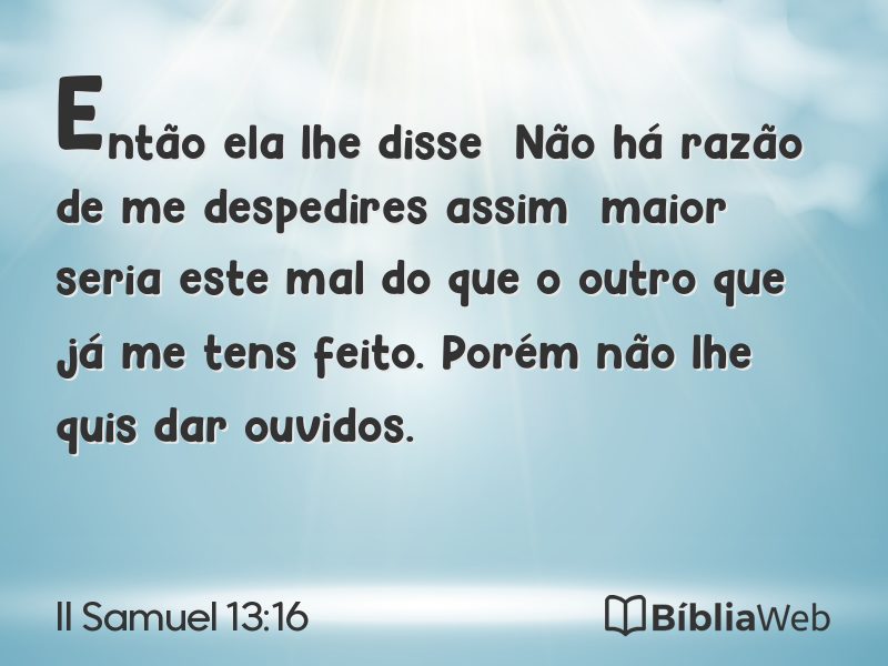 II Samuel 13:16 em imagem para compartilhar