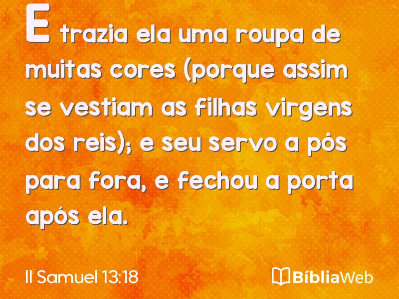 II Samuel 13:18 em imagem para compartilhar