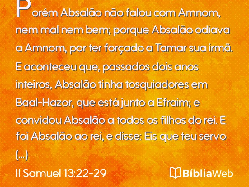 II Samuel 13:22-29 em imagem para compartilhar