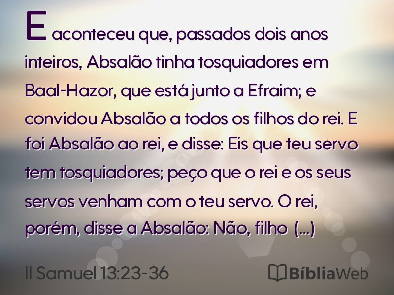 II Samuel 13:23-36 em imagem para compartilhar
