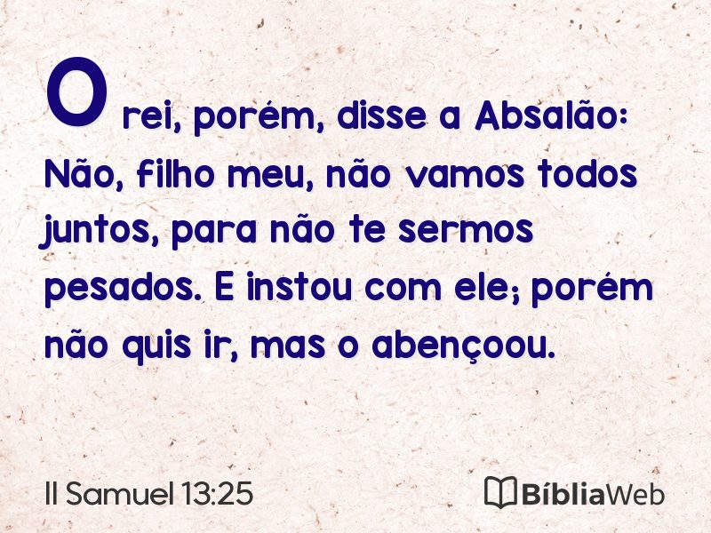 II Samuel 13:25 em imagem para compartilhar