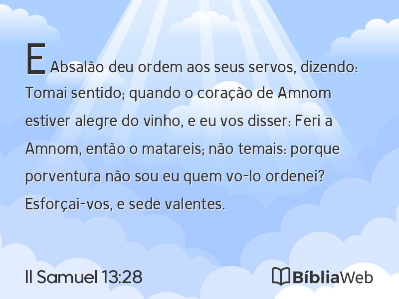 II Samuel 13:28 em imagem para compartilhar