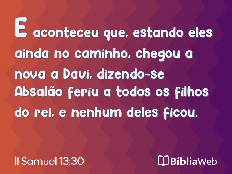 II Samuel 13:30 em imagem para compartilhar