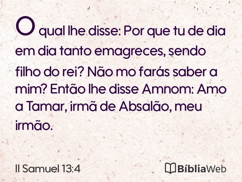 II Samuel 13:4 em imagem para compartilhar