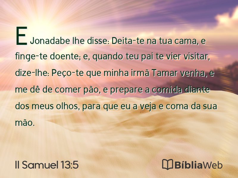 II Samuel 13:5 em imagem para compartilhar